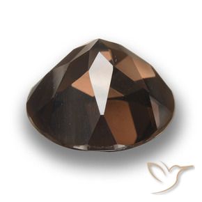 cuarzo ahumado Marrón oscuro natural de 11.07 ct, Redondo, VVS
