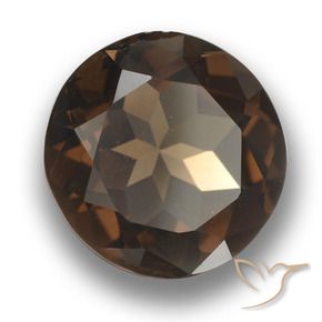 cuarzo ahumado Marrón oscuro natural de 4.61 ct, Redondo, VVS