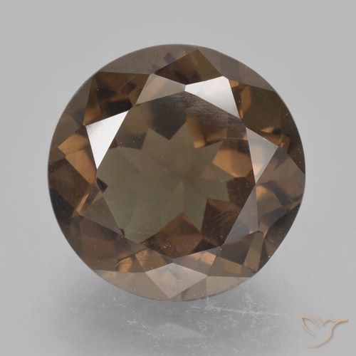 4.15ct Natural Marrón nogal cuarzo ahumado, Redondo, VVS-VS