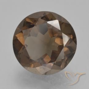 cuarzo ahumado Marrón nogal natural de 4.15 ct, Redondo, VVS-VS