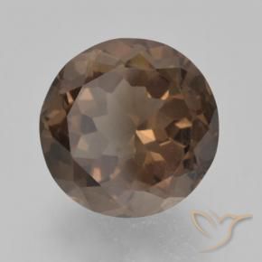 cuarzo ahumado Marrón cálido natural de 3.84 ct, Redondo, VVS-VS