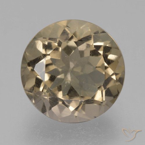 4.17ct Natural Marrón claro medio cuarzo ahumado, Redondo, VS