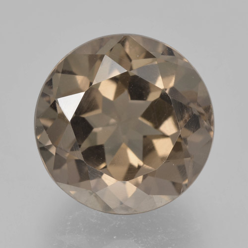 Cuarzo Ahumado Marrón medio natural de 5.06 ct, Corte Redondo, VVS-VS
