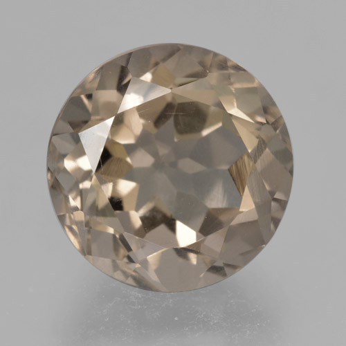 Cuarzo ahumado marrón natural de 4,65 ct, corte redondo, VVS-VS