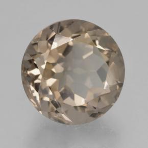 Cuarzo ahumado marrón natural de 4,65 ct, corte redondo, VVS-VS