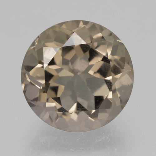 Cuarzo Ahumado Marrón medio natural de 4.44 ct, Corte Redondo, VVS-VS