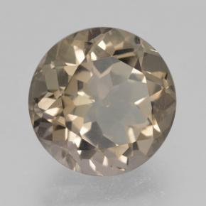 Cuarzo Ahumado Marrón medio natural de 4.44 ct, Corte Redondo, VVS-VS