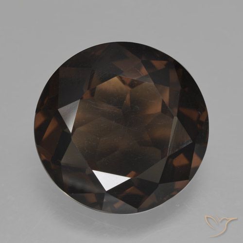 10.34ct Natural Marrón oscuro cuarzo ahumado, Redondo, VVS-VS