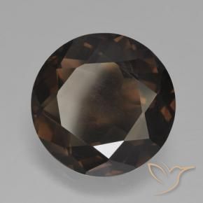 cuarzo ahumado Marrón oscuro natural de 10.34 ct, Redondo, VVS-VS