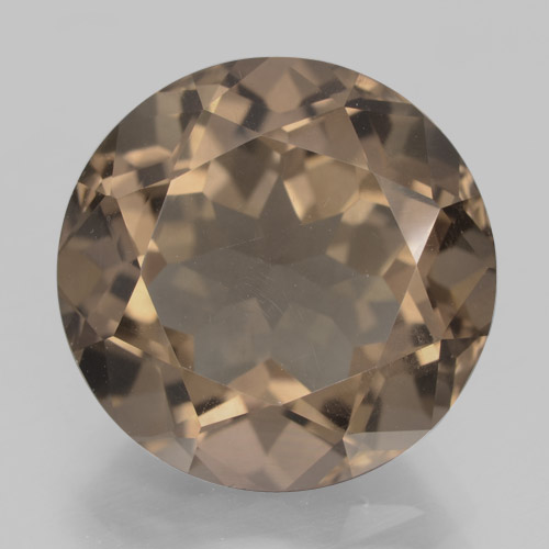 Cuarzo ahumado marrón natural de 10,47 ct, corte redondo, VS