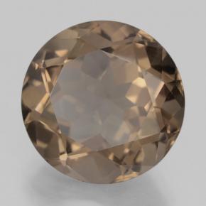 Cuarzo ahumado marrón natural de 10,47 ct, corte redondo, VS