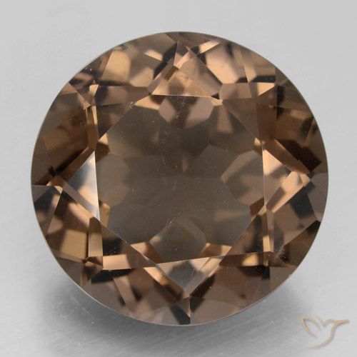 12.36ct Natural Marrón medio cuarzo ahumado, Redondo, VS