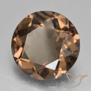 cuarzo ahumado Marrón cálido natural de 8.88 ct, Redondo, VS