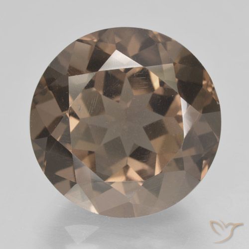 10.61ct Natural Marrón cálido cuarzo ahumado, Redondo, VS