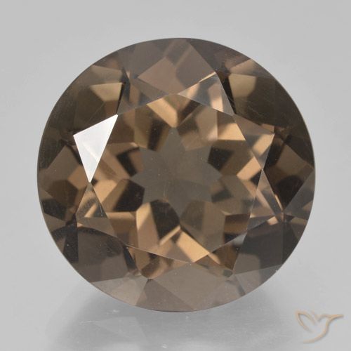 12.06ct Natural Marrón nogal cuarzo ahumado, Redondo, VVS-VS