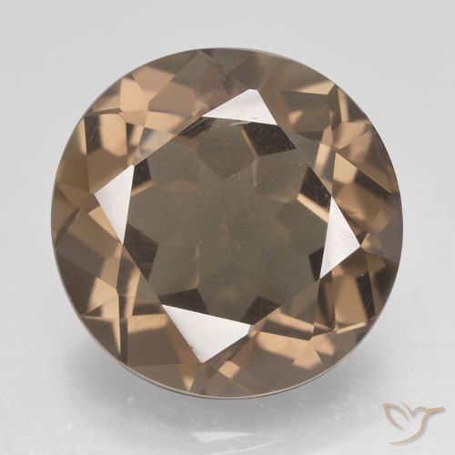12.64ct Natural Marrón medio cuarzo ahumado, Redondo, VVS-VS