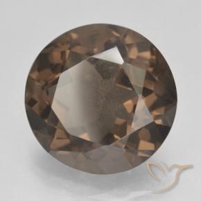 cuarzo ahumado Marrón oscuro medio natural de 11.46 ct, Redondo, VS