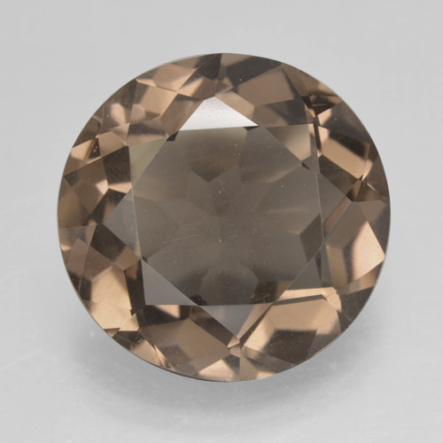 Cuarzo ahumado marrón natural de 8,68 ct, corte redondo, VVS-VS
