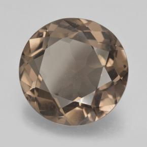 Cuarzo ahumado marrón natural de 8,68 ct, corte redondo, VVS-VS