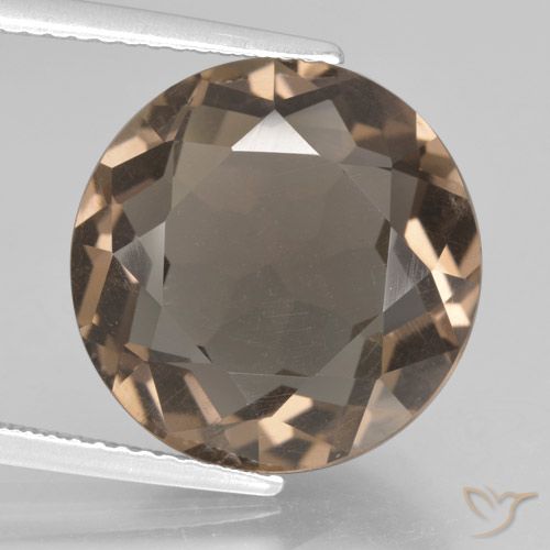 9.06ct Natural Marrón cálido cuarzo ahumado, Redondo, VS