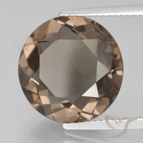 cuarzo ahumado Marrón cálido natural de 9.06 ct, Redondo, VS