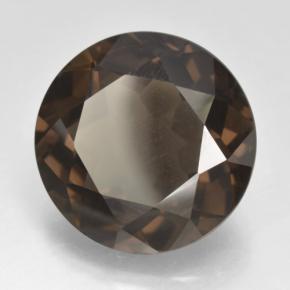 Cuarzo Ahumado Marrón oscuro natural de 11.91 ct, Corte Redondo, VVS-VS