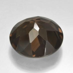 Cuarzo Ahumado Marrón oscuro natural de 11.91 ct, Corte Redondo, VVS-VS