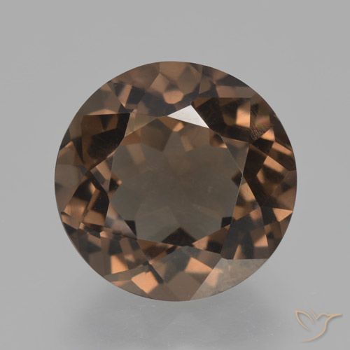 3.98ct Natural Marrón medio cuarzo ahumado, Redondo, VVS-VS