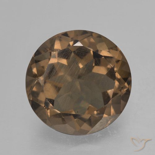 4.01ct Natural Marrón jengibre cuarzo ahumado, Redondo, VVS-VS