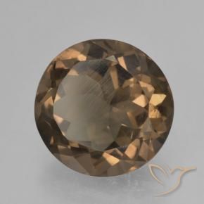 cuarzo ahumado Marrón jengibre natural de 4.01 ct, Redondo, VVS-VS