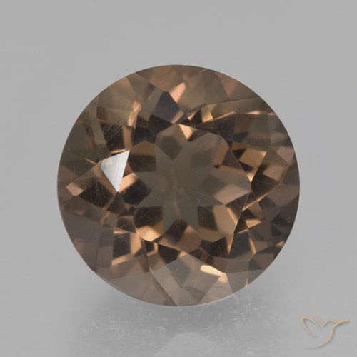 4.08ct Natural Marrón cálido cuarzo ahumado, Redondo, VVS-VS