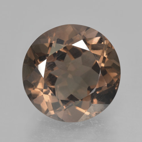 Cuarzo Ahumado Marrón medio natural de 4.43 ct, Corte Redondo, VVS-VS