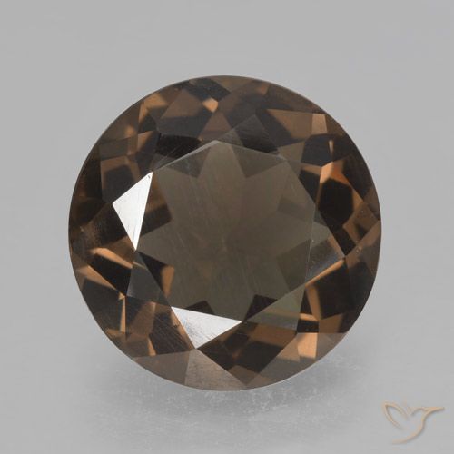 4.43ct Natural Marrón nogal cuarzo ahumado, Redondo, VVS-VS