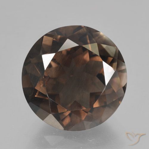 5.09ct Natural Marrón nogal cuarzo ahumado, Redondo, VVS-VS