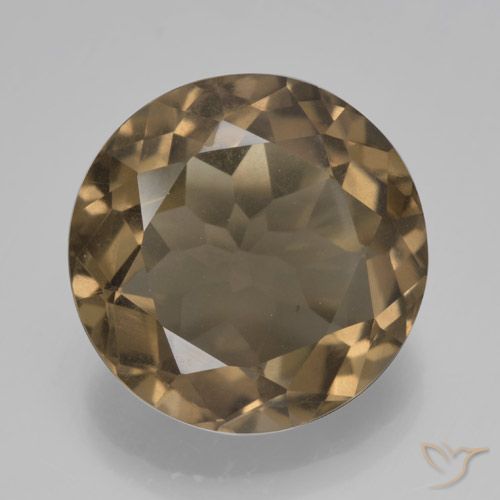 5.22ct Natural Marrón claro medio cuarzo ahumado, Redondo, VS