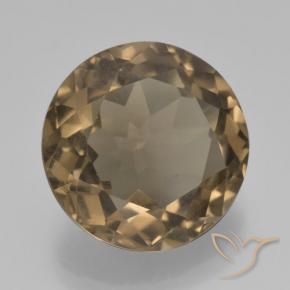 cuarzo ahumado Marrón claro medio natural de 5.22 ct, Redondo, VS