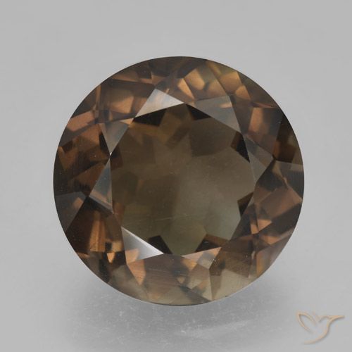 5.09ct Natural Marrón oscuro cuarzo ahumado, Redondo, VVS-VS