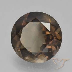 cuarzo ahumado Marrón oscuro natural de 5.09 ct, Redondo, VVS-VS