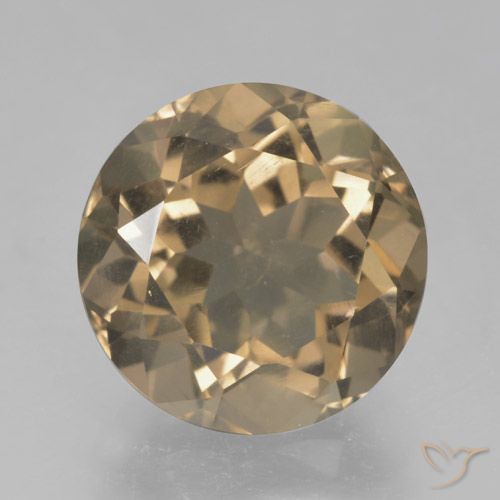 5.05ct Natural Marrón madera cuarzo ahumado, Redondo, VS