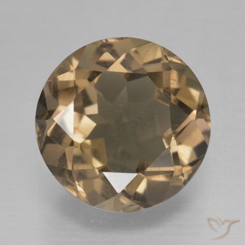 5.08ct Natural Marrón claro medio cuarzo ahumado, Redondo, VS