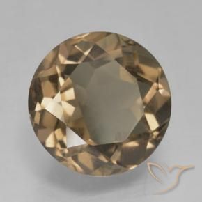 cuarzo ahumado Marrón claro medio natural de 5.08 ct, Redondo, VS
