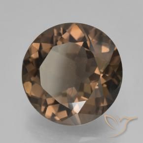 cuarzo ahumado Marrón medio natural de 4.23 ct, Redondo, VVS-VS