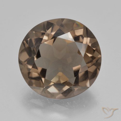 5.13ct Natural Marrón nogal cuarzo ahumado, Redondo, VVS-VS