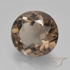 cuarzo ahumado Marrón nogal natural de 5.13 ct, Redondo, VVS-VS