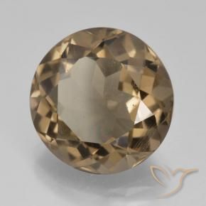 cuarzo ahumado Moca claro natural de 5.85 ct, Redondo, VS