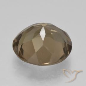 cuarzo ahumado Moca claro natural de 5.85 ct, Redondo, VS