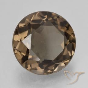 cuarzo ahumado Moca claro natural de 5.52 ct, Redondo, VS