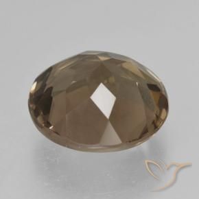 cuarzo ahumado Moca claro natural de 5.52 ct, Redondo, VS