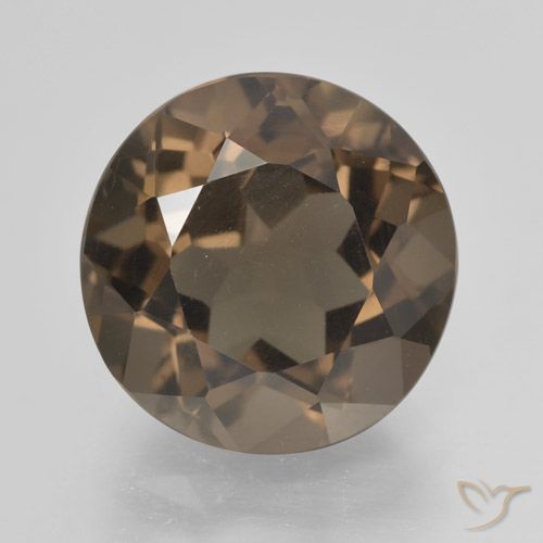 5.25ct Natural Marrón nogal cuarzo ahumado, Redondo, VVS-VS