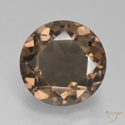 4.95ct Natural Marrón jengibre cuarzo ahumado, Redondo, VVS-VS